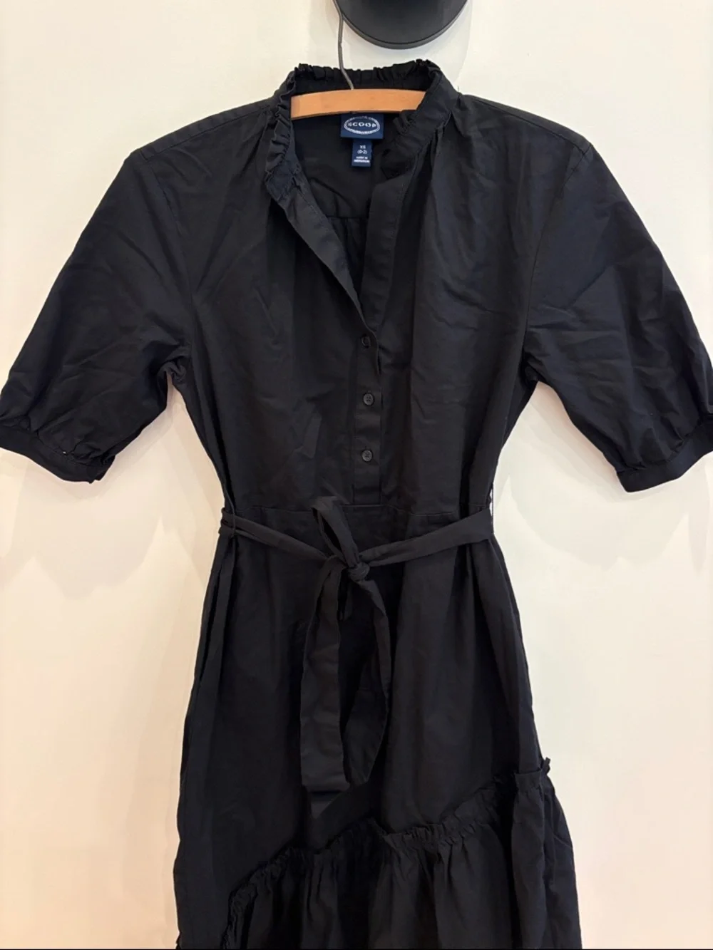 Scoop Black Slanted Hem Dress